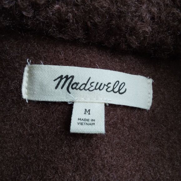 Madewell Pebbled Faux Shearling Shawl Collar Coat Women's Size Medium - Picture 4 of 15